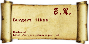 Burgert Mikes névjegykártya